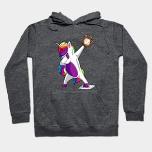 Dabbing Baseball loving Unicorn Hoodie